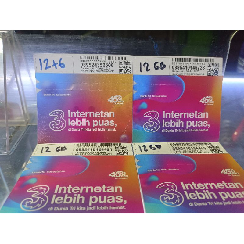 Kartu Perdana 3 TRI  18GB Full Siap Pakai