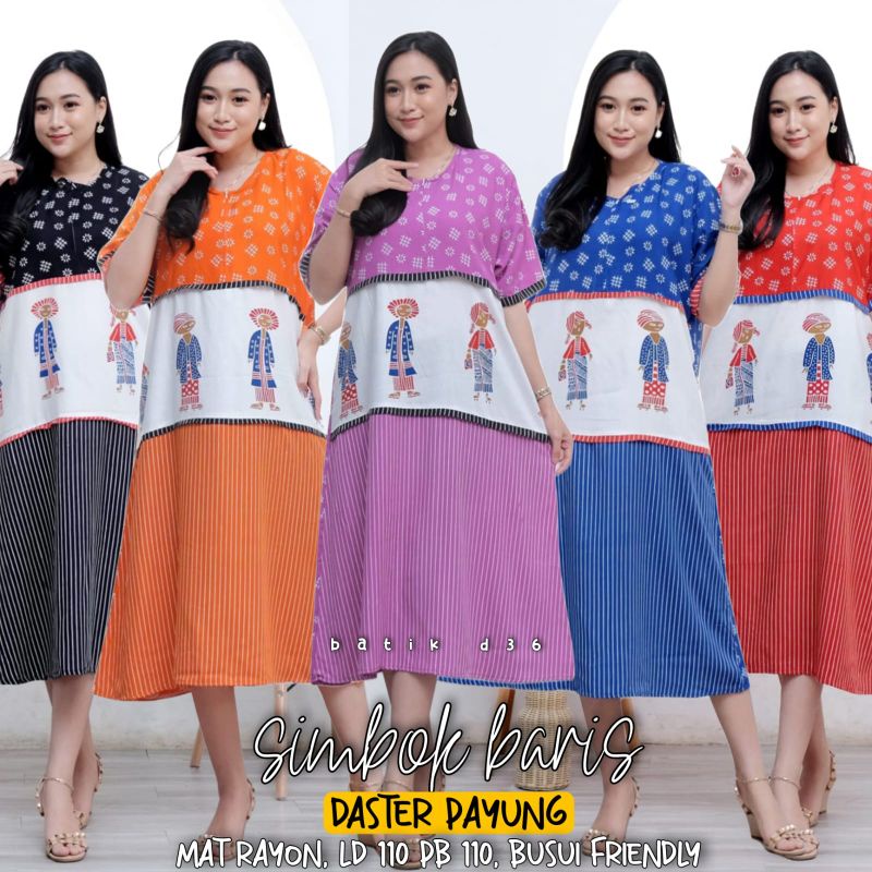 baju tidur daster payung Si mbokk baris premium modern Elegen Batik Halus kekinian