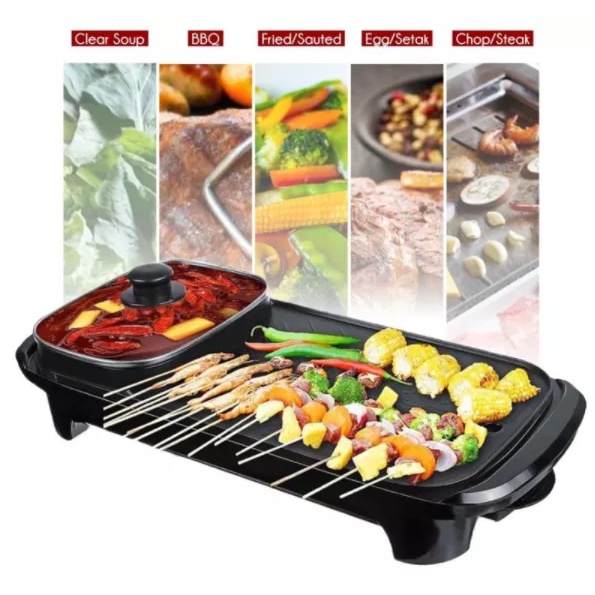 Jual Panggangan Elektrik BBQ Grill Pan Portable 2 in 1 Han River