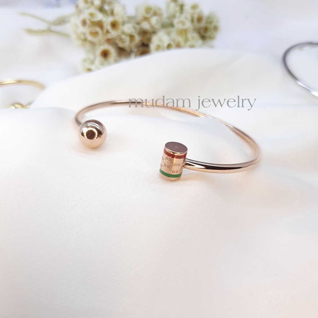 Gelang Lentur Gc Model Tube dan Ball Tersedia Warna Rose Gold, Gold dan Silver