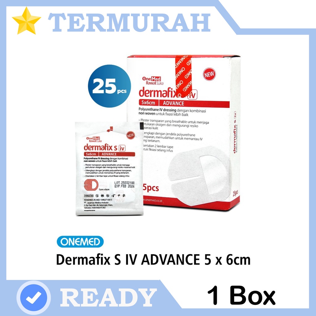 Dermafix S IV Dressing Advance 5 x 6 Cm OneMed box isi 25pcs