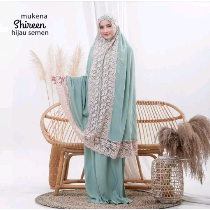 Mukena Rayon SHIREN JUMBO Mukena Dewasa Mewah Renda Putrimalu