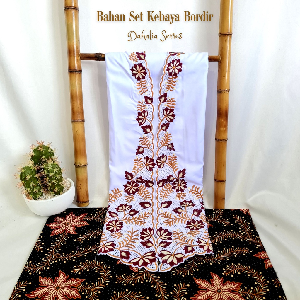 Pusat Bordir Tasikmalaya - Bahan Setelan Kebaya Encim Motif Dahlia Kebaya