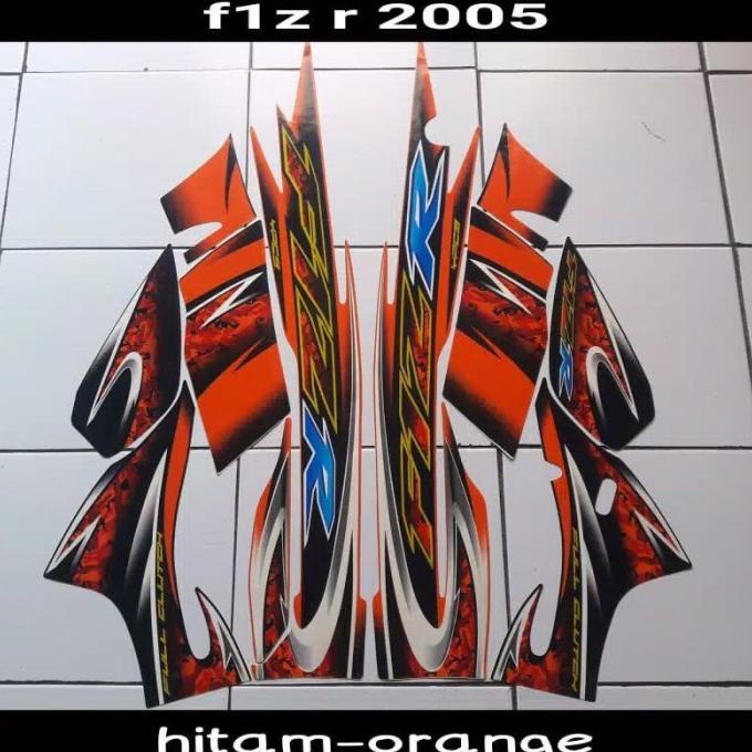 Striping sticker lis body yamaha f1zr fizr fiz r thn 2005 hitam orange