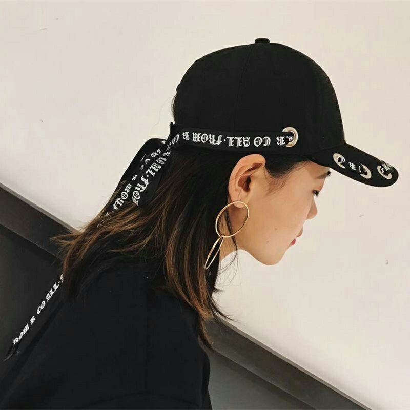 Ilhamriof Topi Baseball Wanita Polos Korea Fashion Kekinian Tali Panjang Visor