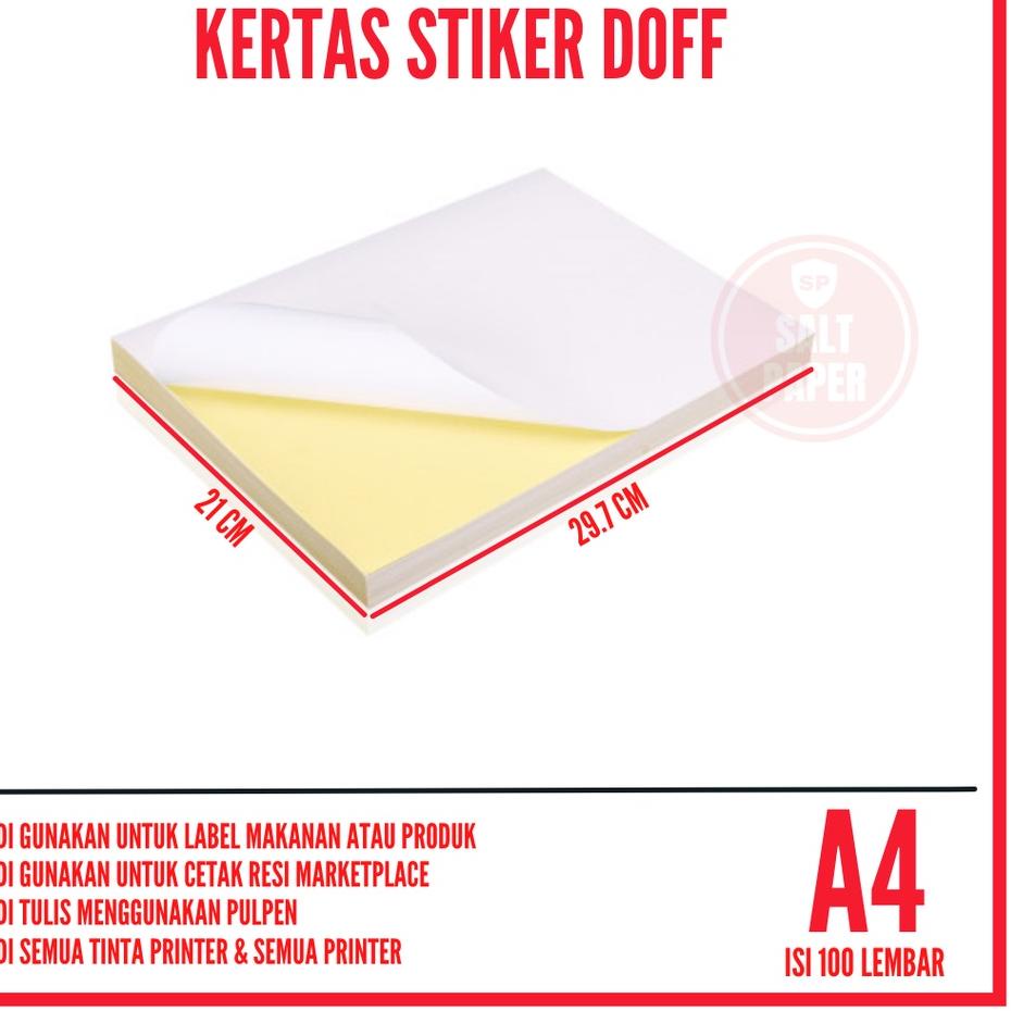 

Trend - Kertas Stiker Doff A4 isi 100 lembar / Stiker Label Nama A4 / Sticker Label Nama オ