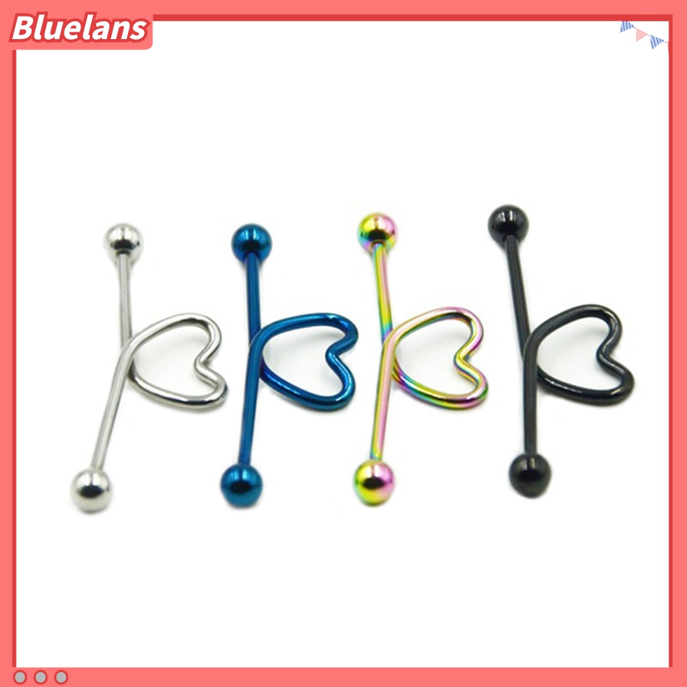 1pc Piercing Tulang Rawan Bentuk Hati Bahan Stainless Steel Untuk Unisex