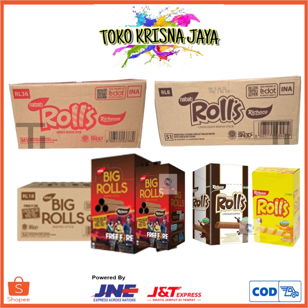 

1 DUS RICHEESE ROLLS CHEESE | RICHOCO ROOLS CHOCOLATE FLAVOUR NETTO 6 BOX X 20 PCS X 7 GRAM