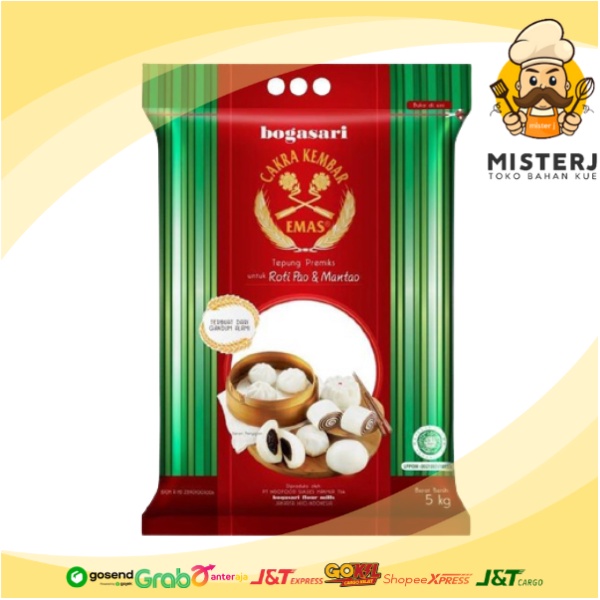 

Bogasari Cakra Kembar Emas Roti Pao Dan Mantao | 5 Kg | Tepung Terigu Bogasari Cakra Kembar Premium
