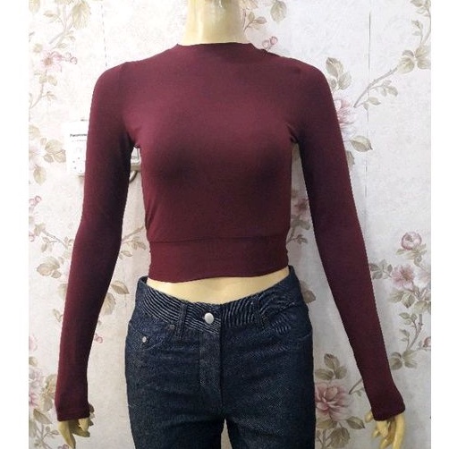 Croptop lengan panjang branded export termurah