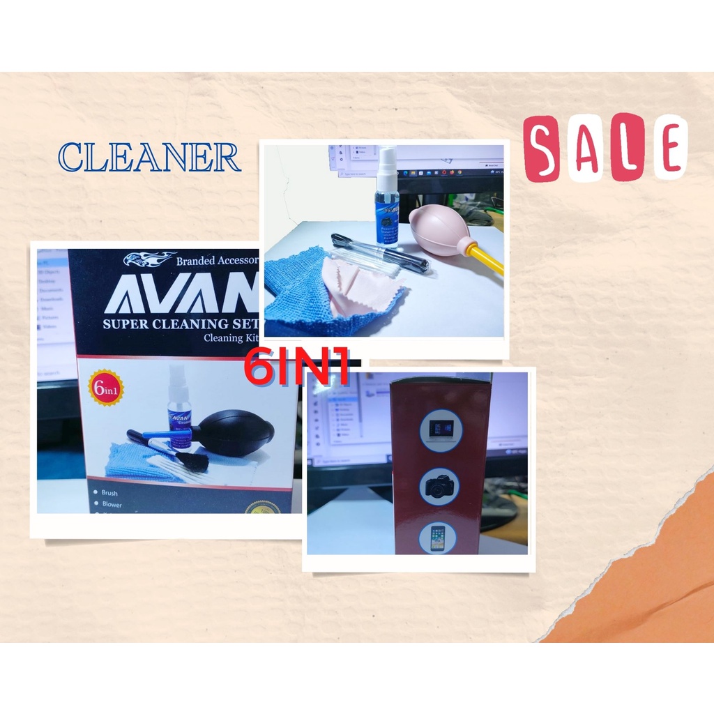 LCD CLEANER KIT 6 IN 1 PEMBERSIH LAYAR SCREEN MONITOR HP LAPTOP free blower