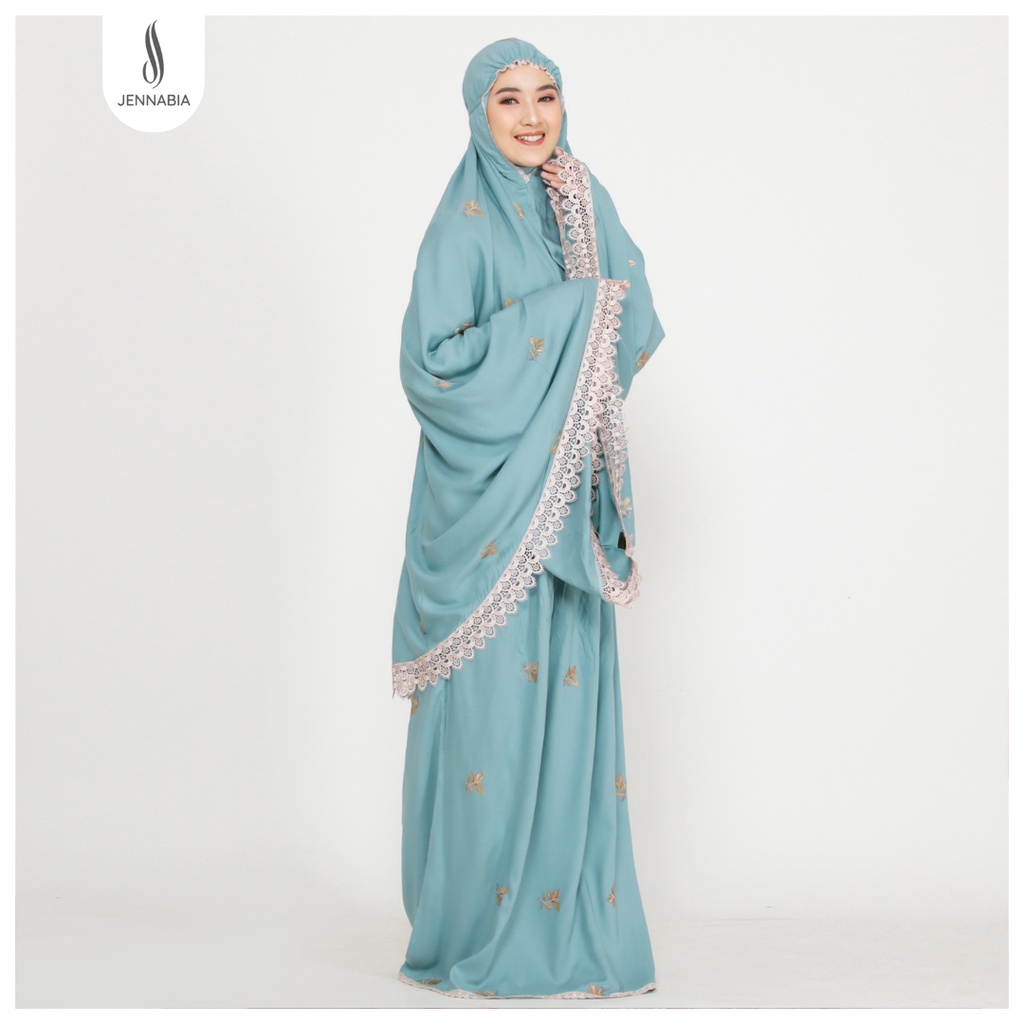 JENNABIA - Mukena Dewasa Rayon Premium Bordir Daisy Jumbo