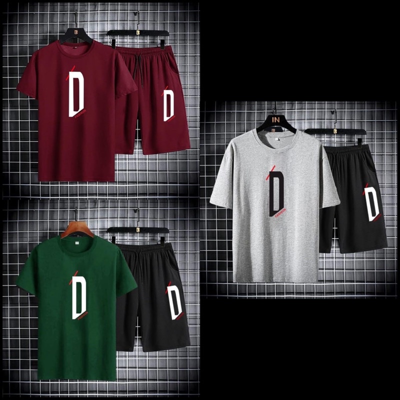 BAJU SETELAN PRIA STELAN KAOS COWOK LENGAN PENDEK + CELANA MOTIF DD