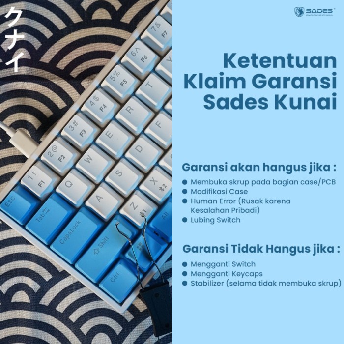 Keyboard Sades Kunai 3 in 1 Connection Mechanical Gaming