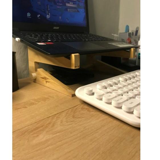 Ready Stock YLQD8 Stand Laptop Tatakan Kayu Penyangga Aesthetic Laptop Notebook Hp Tablet Ipad Meja 