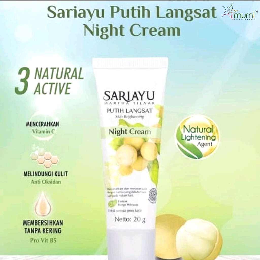 SARIAYU PUTIH LANGSAT NIGHT CREAM 20GR