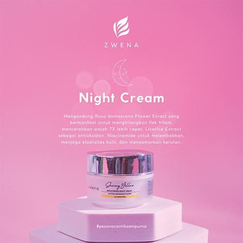 Zwena Brightening Night Cream Original dan BPOM - Mencerahkan dan Menutrisi Kulit di Malam Hari