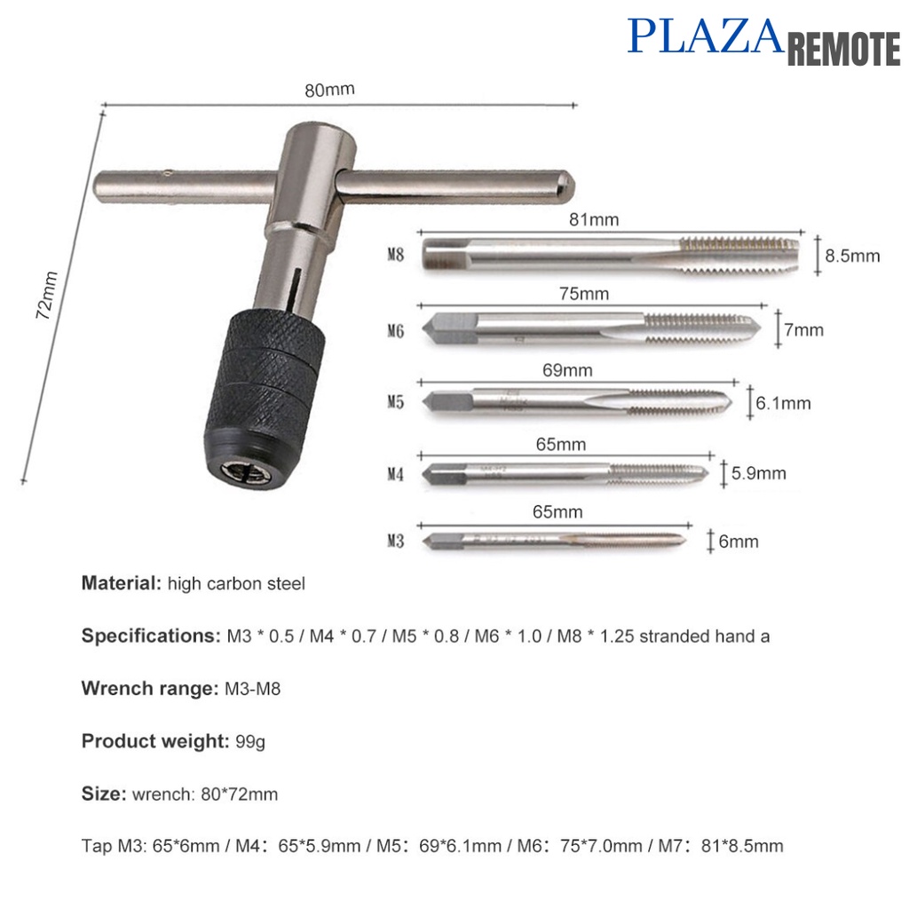 MATA BOR TAP DIE SET - HANDTAP T 6IN1 PEMBUAT ULIR M3 - M8