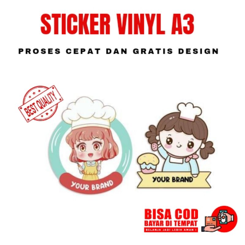 

CETAK STICKER VINYL A3 COSTUM ISI 6 LEMBAR DAN GRATIS DESIGN