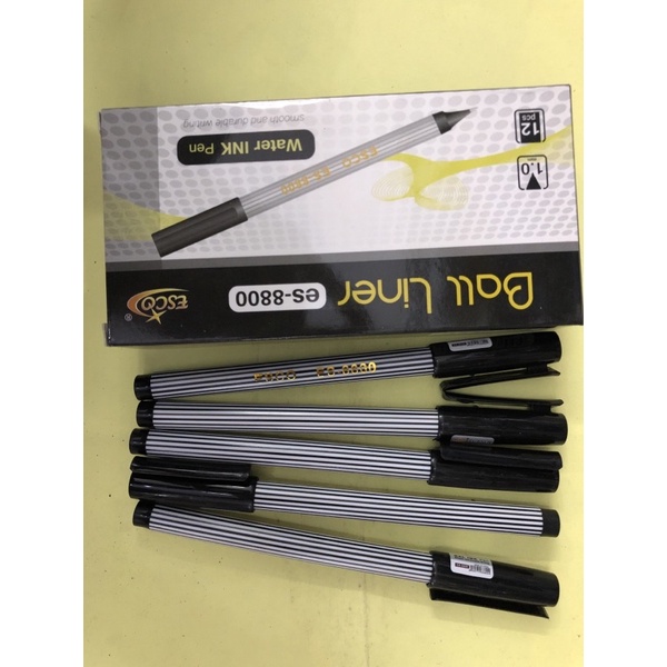 

bolpen esco 1.0mm isi 12 hitam ES-8800