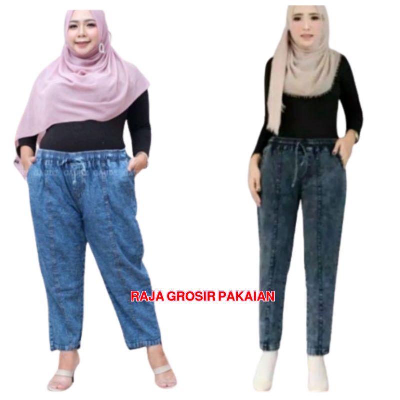 Celana Baggy Boyfriend Wanita/Celana Jeans Snow Wanita Uk.Standar XL Dan Jumbo XXL / Estimasi BB 50Kg -100Kg