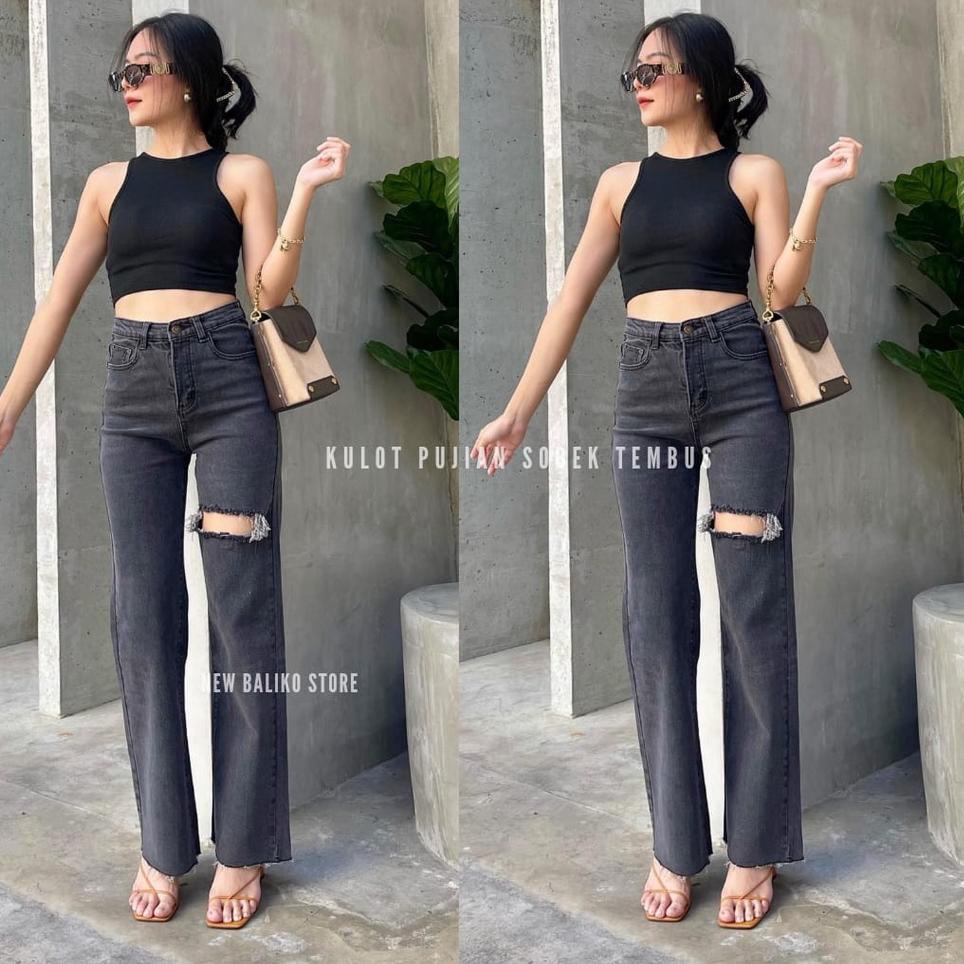Best Product Terbaru Outfit wanita Terbaru Cullote Import-Celana Kulot viral Terbaru-Celana jeans Wa