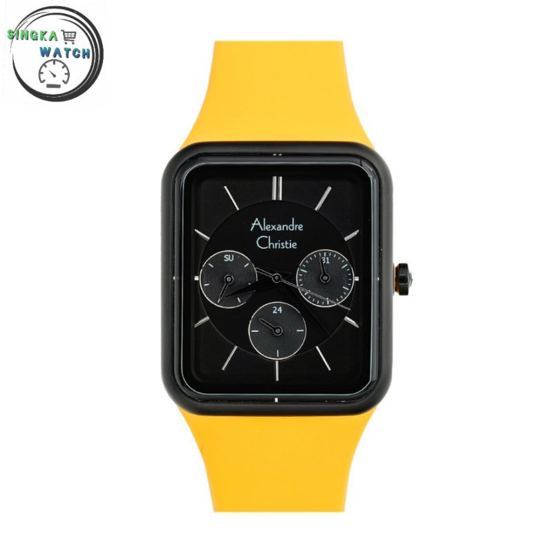 JAM TANGAN CEWEK ALEXANDRE CHRISTIE SERI 2744BF ORI / JAM TANGAN AC ORIGINAL WARNA KUNING HITAM