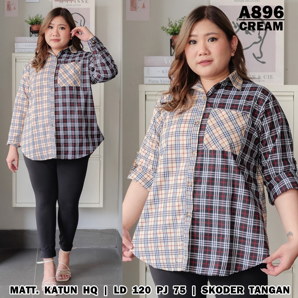 UNION11 - ATASAN WANITA JUMBO XXXL / BLOUSE JUMBO WANITA / ATASAN JUMBO WANITA LD 120 / KEMEJA JUMBO WANITA BB 80 KG VERSA