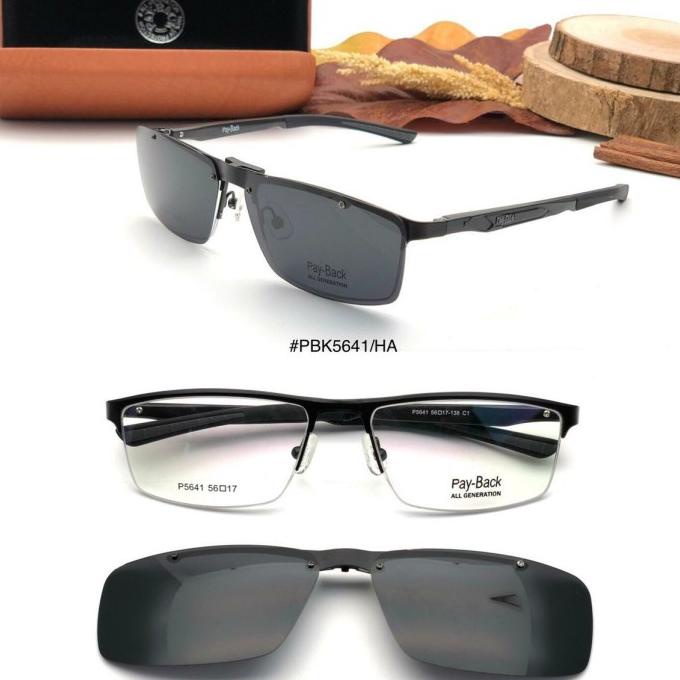 FRAME KACAMATA MINUS ANTI RADIASI METAL PREMIUM PAYBACK CLIP ON 5641 RGH69N46Y4I