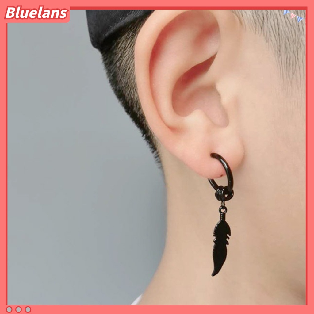 1 Pasang Anting Tindik Bentuk Bulu Bulat Kecil Gaya Vintage Untuk Aksesoris Perhiasan