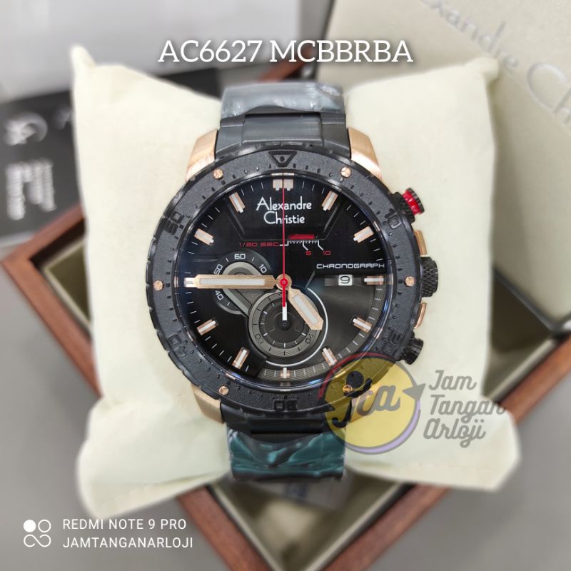 New Alexandre Christie AC 6627 Jam Tangan Pria AC6627 Original MCBBRBA Black Rosegold