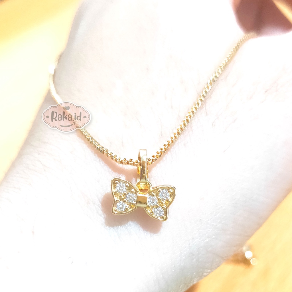 Kalung Anak Rantai Italy Motif Pita Simple Perhiasan Cantik Anak 1182