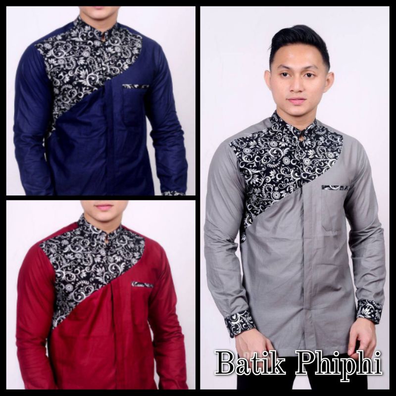 Baju Koko Kombinasi Batik Size M, L, XL ( ORIGINAL )