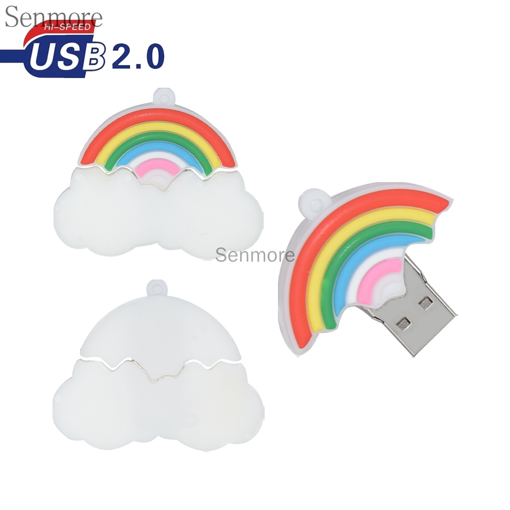 Pendrive 128GB 1GB 8GB 16GB 32GB 64GB Rainbow Cloud 1TB 2TB USB Kecepatan Tinggi