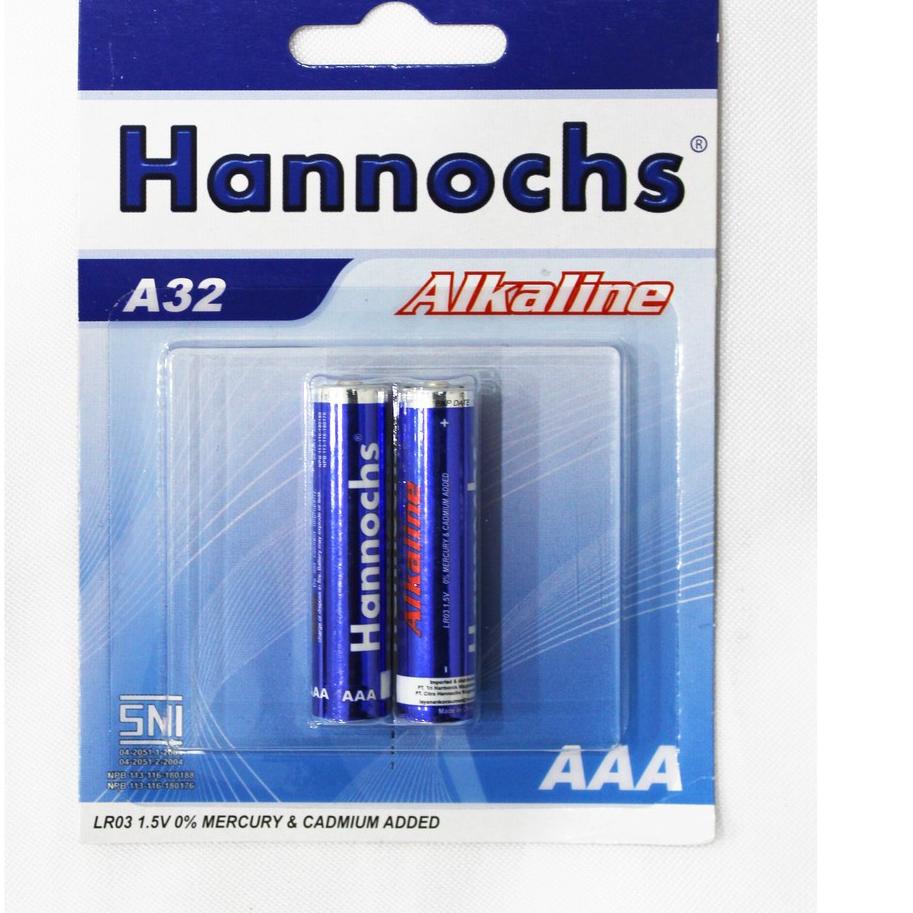 PROMO HARI INI Baterai / Battery Hannochs Alkaline AAA/A3 - 2 Pcs (Paket 3 PACK) 