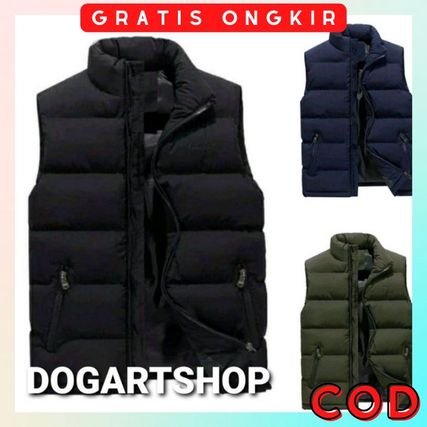 Jeket Vest Tanpa Lengan Jakket Resleting Vest Cowo Keren Jecet Mantel Cwo Polos Jakt Anti Air Waterp