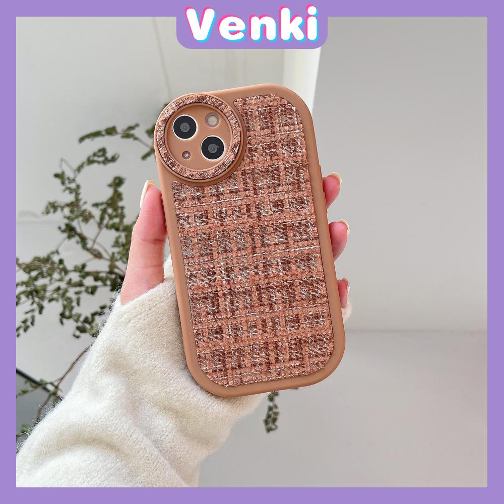 Case For iPhone 14 Series TPU Soft Simple Case Tweed Fabric Pink Black Purple Brown Case Camera Protection Shockproof Compatible For iPhone 14 13 12 11 Plus Pro Max 7 Plus X XR