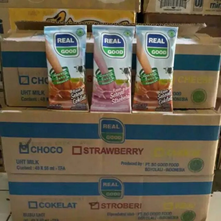 

REAL GOOD SUSU BANTAL UHT DUS ISI 60 x 50ml CARTON KARTON MINI COKELAT STRAWBERRY CHEESE BLACKCURRANT ANGGUR GUAVA ORANGE JERUK DUS CEMILAN ANAK GROSIR MURAH MAKANAN MINUMAN RINGAN SO GOOD SO NICE