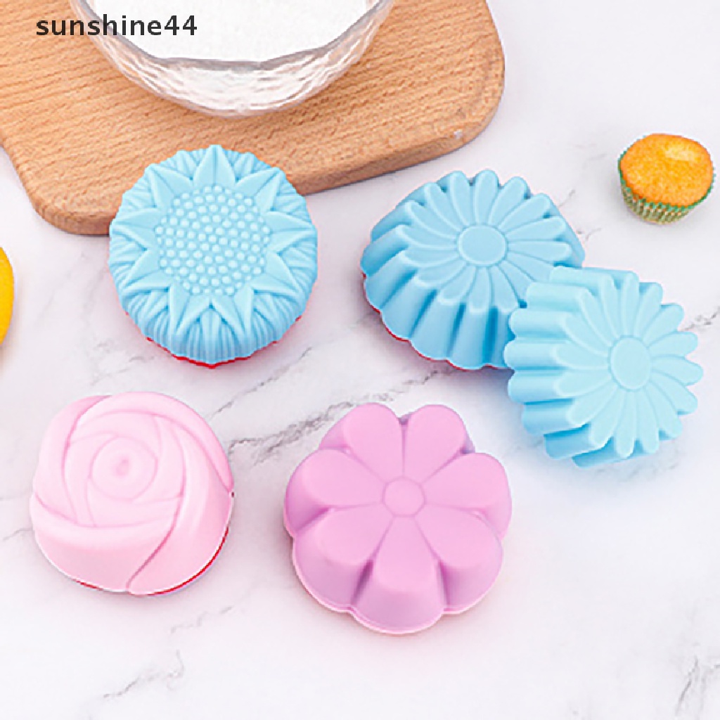 Sunshine 6pcs / set Cetakan Cupcake / Muffin DIY Bahan Silikon