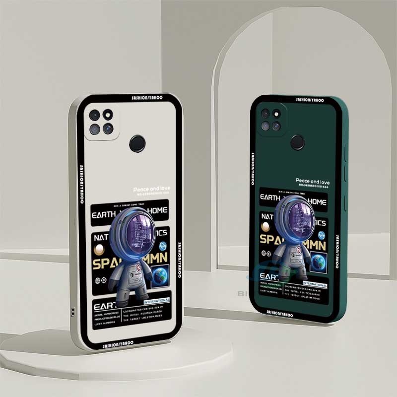 Case Bahan Silikon Motif Lunar Astronot Dengan Lanyard Binteacase Untuk IPhone 14 Pro Max 6 6S 7 8 Plus