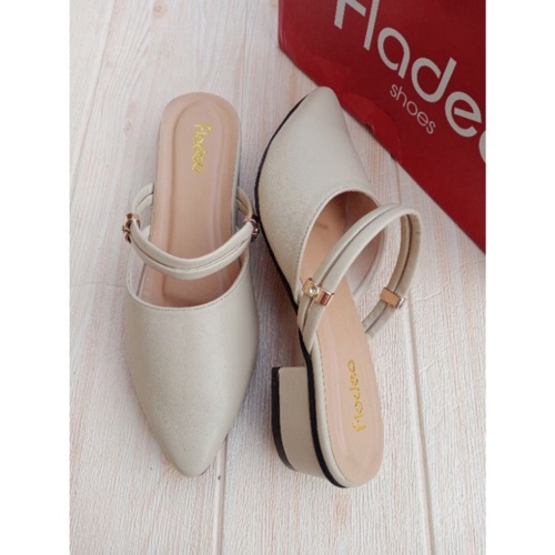 SALE sandal smule cewek tali depan fladeo hak 3cm Berkualitas