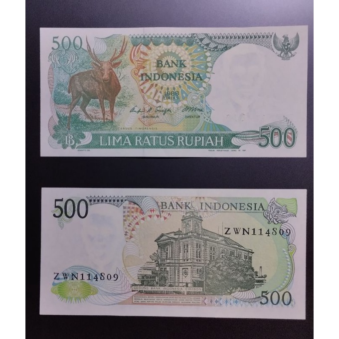 Uang kertas Rp 500 , tahun 1988 Rusa Timor