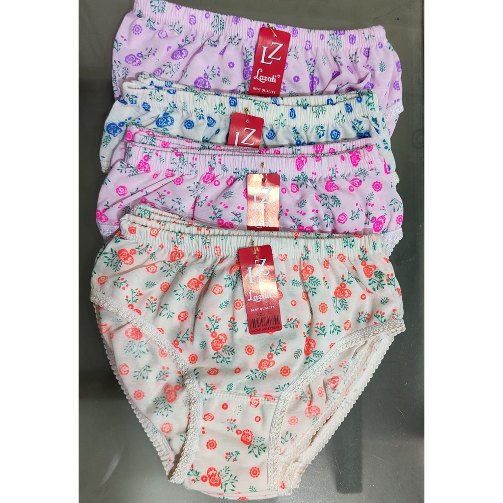 12 PCS/Kareshi_Star/Grosir Celana Dalam Wanita Lusinan/Lazati Sablon