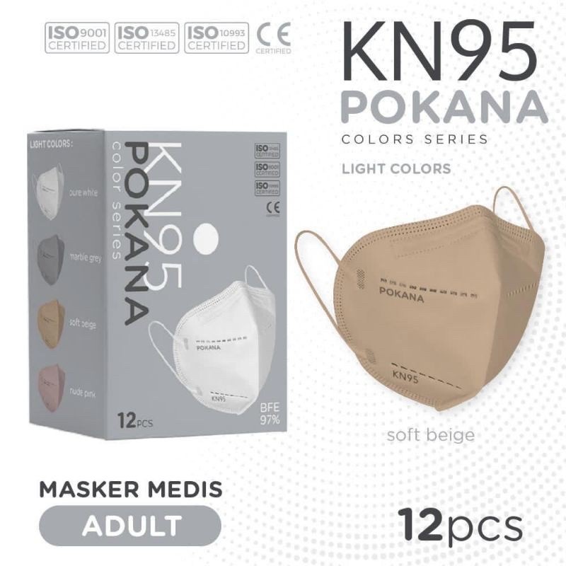 Pokana KN95 6 ply Color Series  12pcs /  Pokana Masker