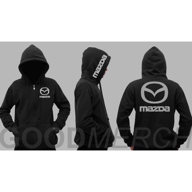 Jaket Hoodie Sweater Mazda Logo Car Sweatshirt Zipper