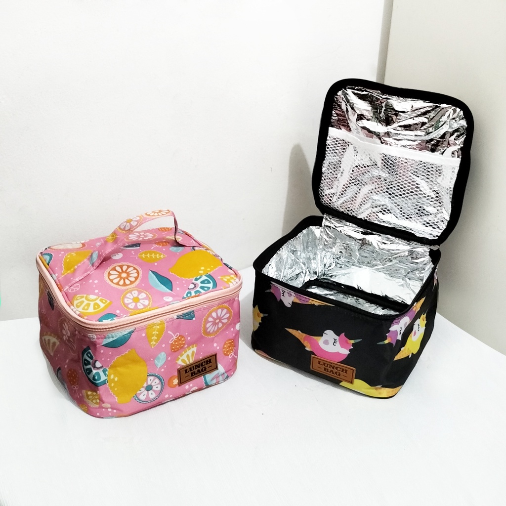 Cooler bag tas pendingin asi anti air lunch bag waterproof Coolerbag motif Tas bekal anak sekolah lunch bag motif tas Insulin inner aluminium foil tas penyimpanan asi dan makanan