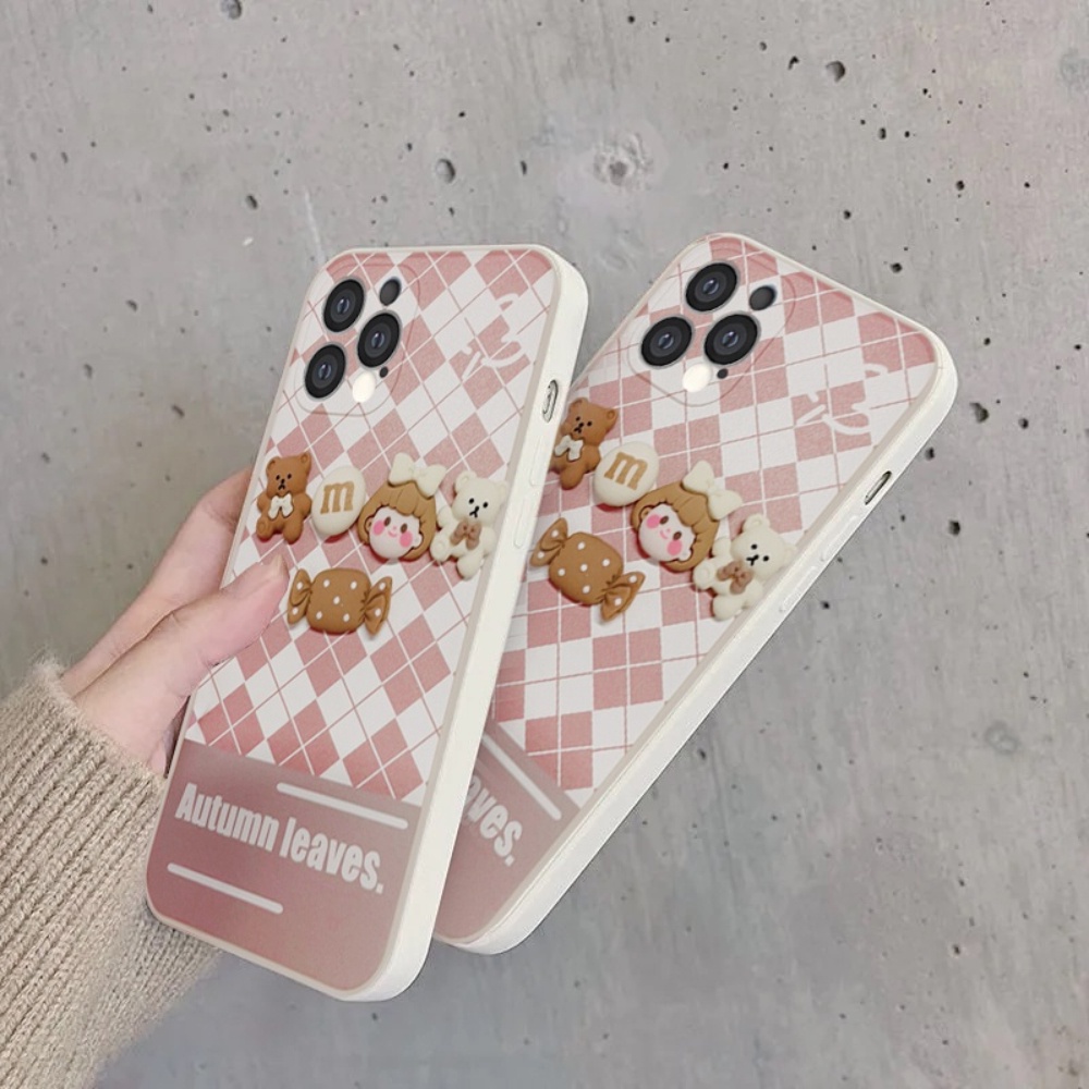 Case Oppo A57 5G Casing Silicon Liquid Cute Little Autumn Leaves Protection Camera