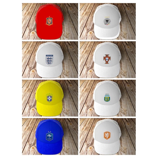 Jual Topi Trucker Logo Negara Piala Dunia Qatar Topi Trucker