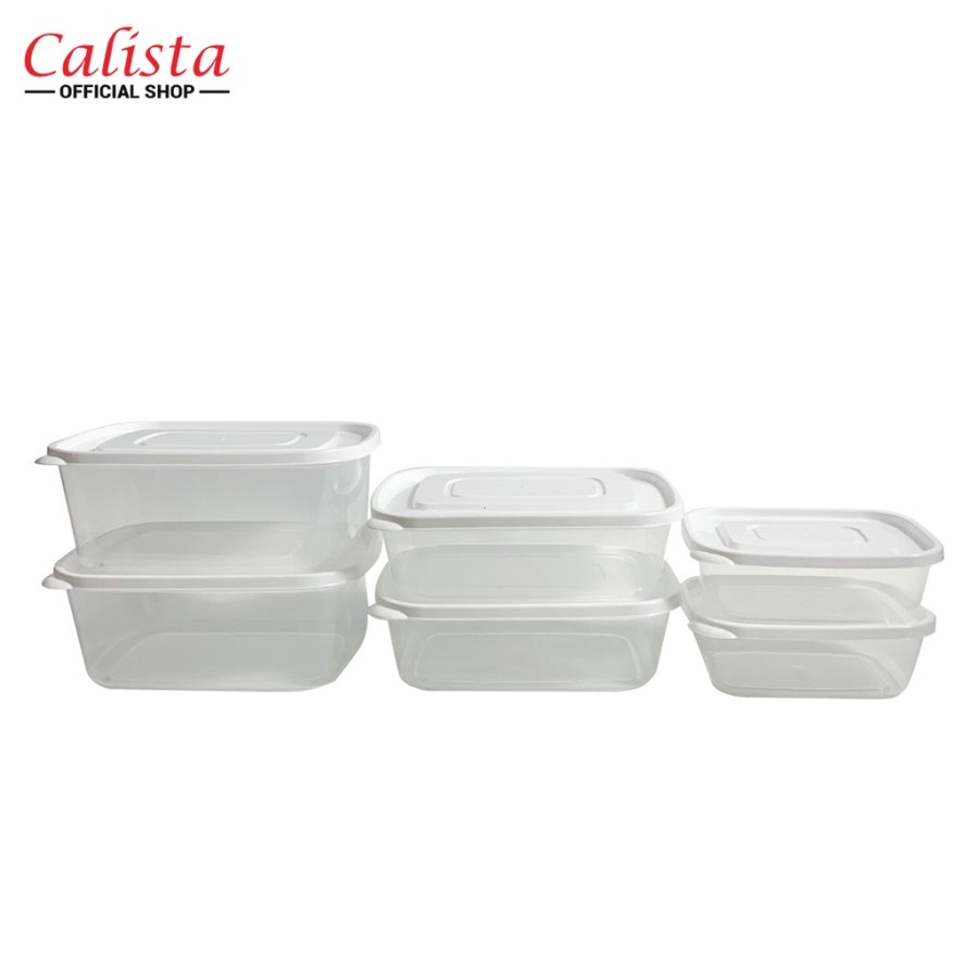 LT- [ FURANO ] PUTIH BENING FOOD KONTAINER ISI 6PCS / TOPLES KOTAK CALISTA