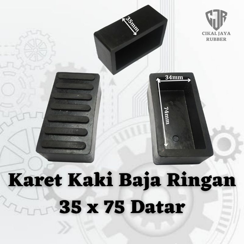 Karet Kaki Baja Ringan Datar 35x75 Alas Kaki Meja Kursi Rak Besi Kanal C